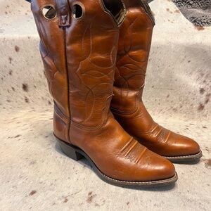 Women’s Vintage Brown Leather Cowgirl Boots